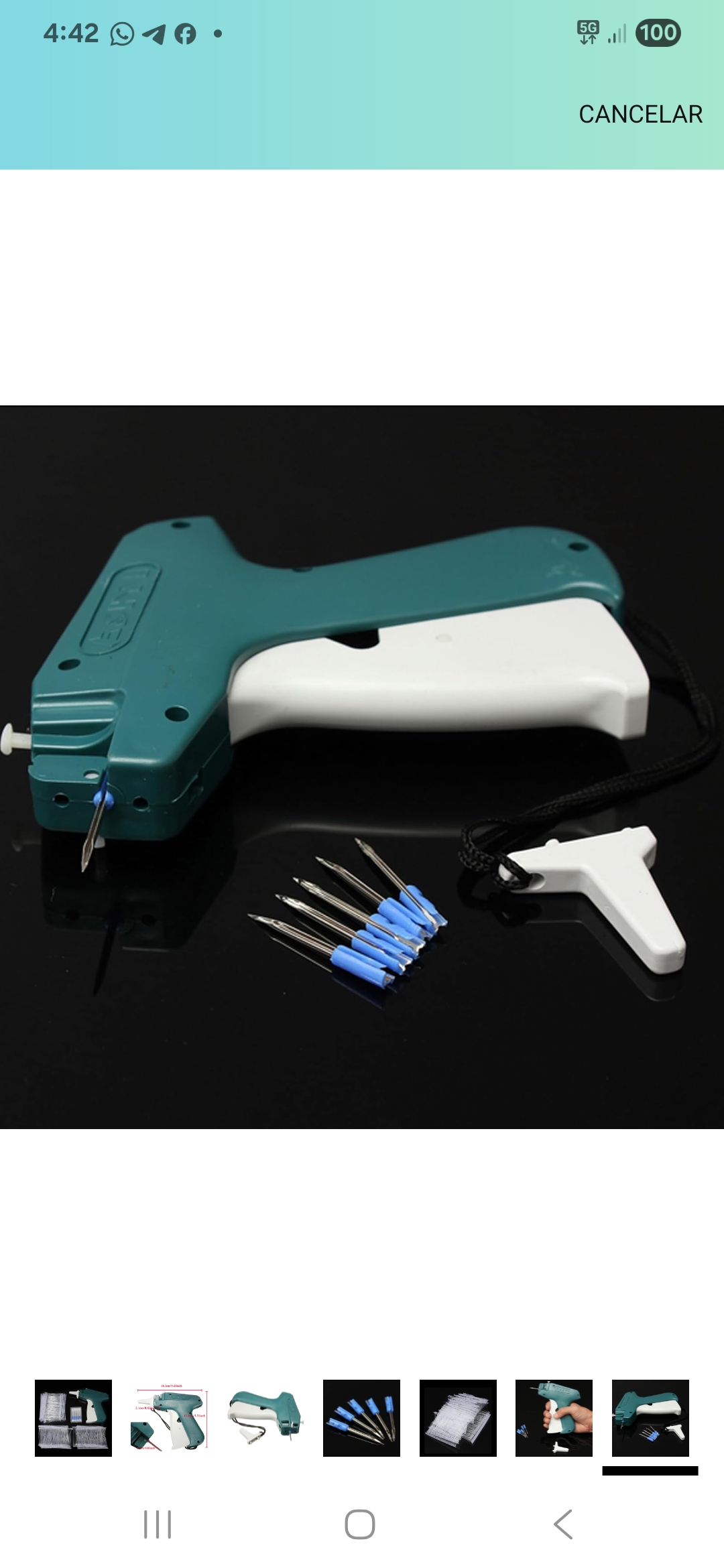 Clothing price tagging gun, tagging machine with 1000 (± 50) white barbed fasteners and 5 additional steel needles - Image 3