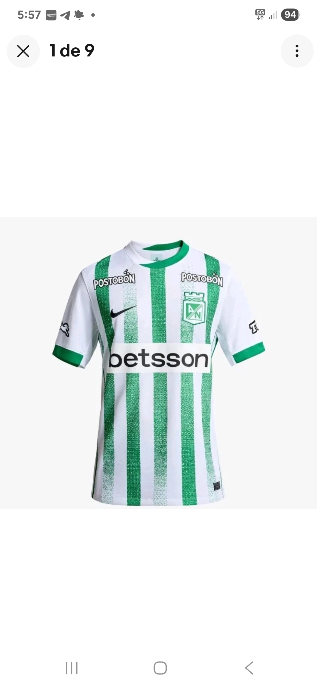 Camiseta de fútbol colombiana unisex Atlético Nacional 2025 talla L Imported - Image 2