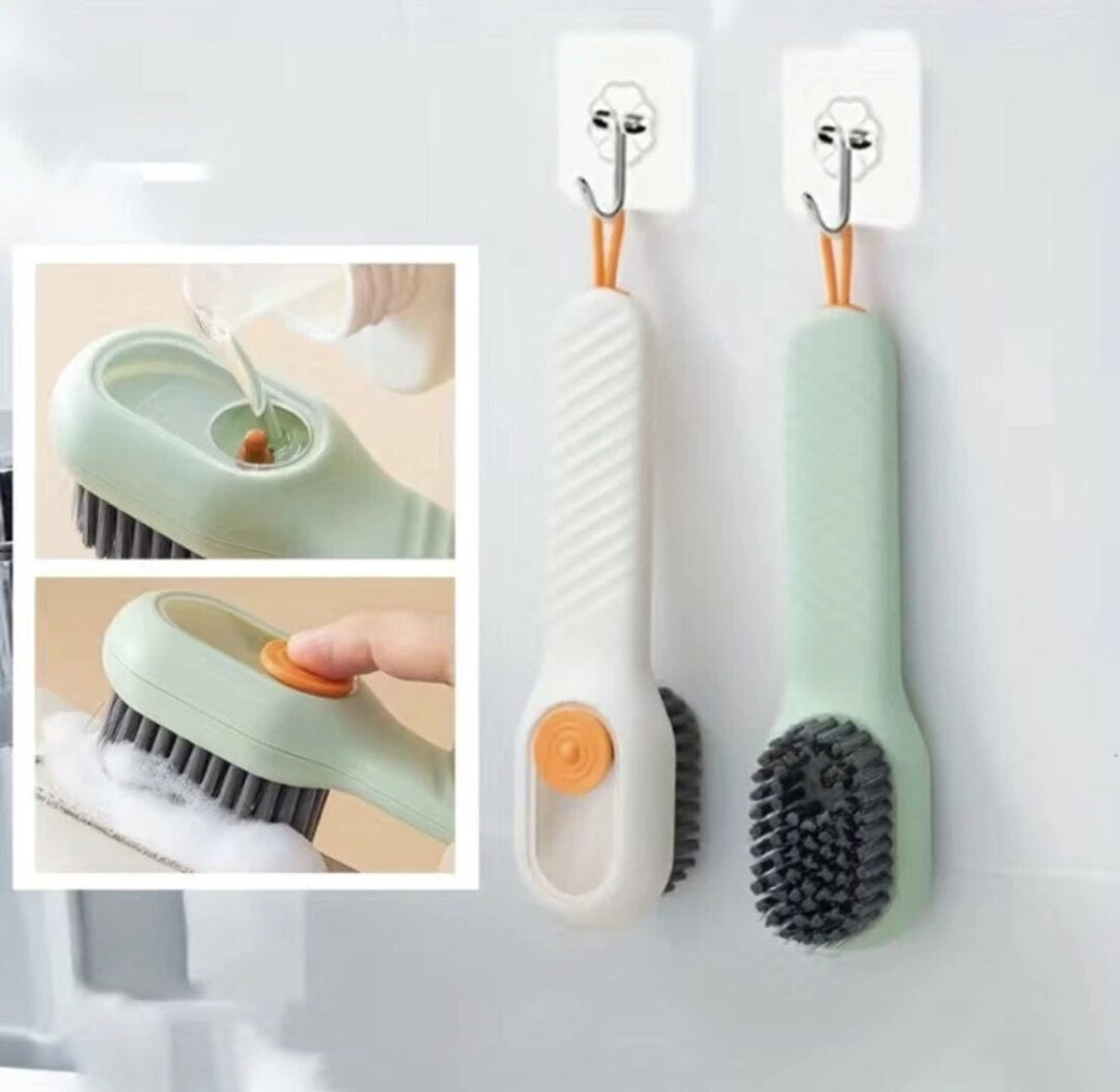 Household Shoe Washing Liquid Brush, Soft Bristles, Clothes Brush, Collar Cleaner, Green - Image 2