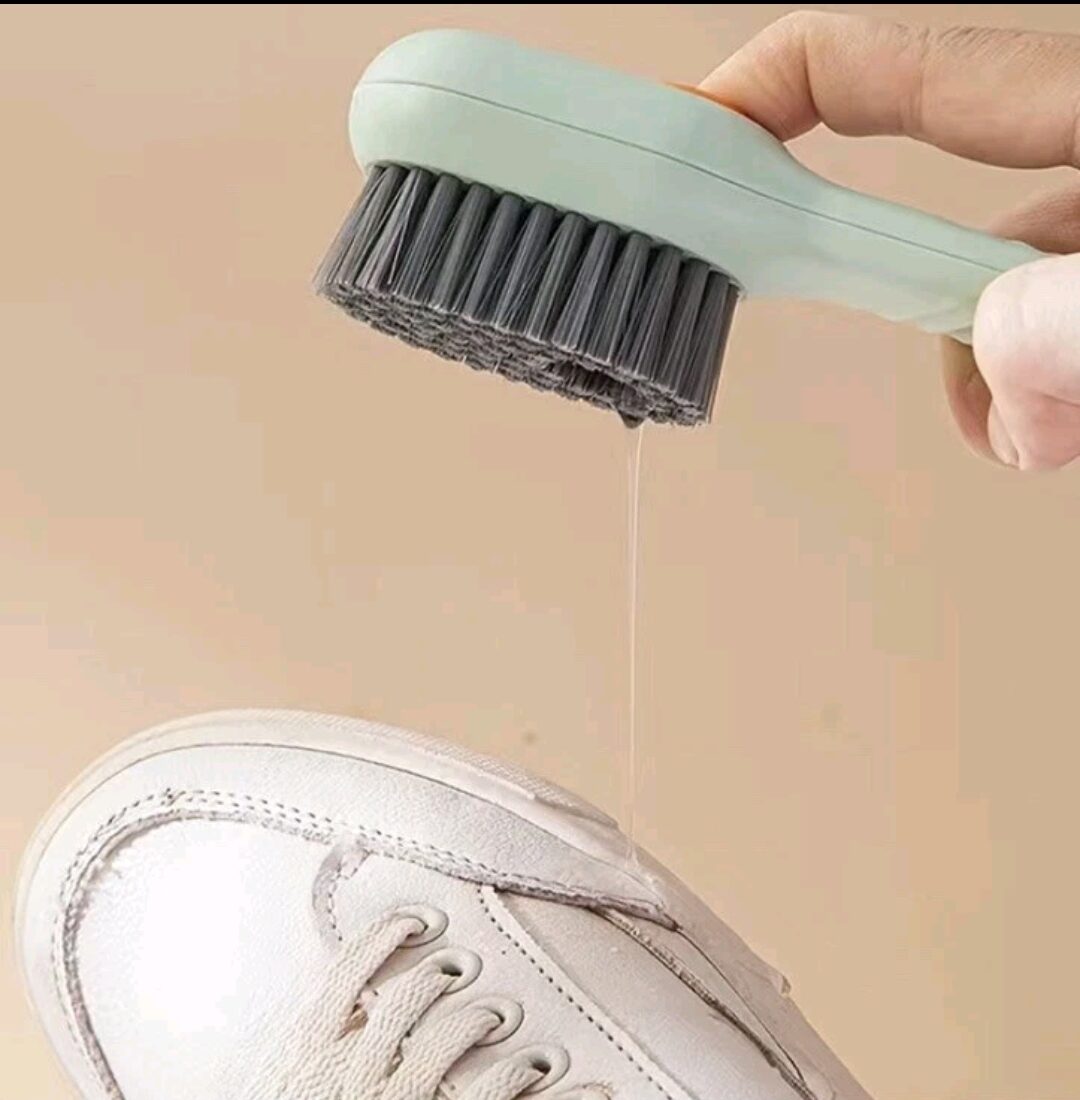 Household Shoe Washing Liquid Brush, Soft Bristles, Clothes Brush, Collar Cleaner, Green - Image 5