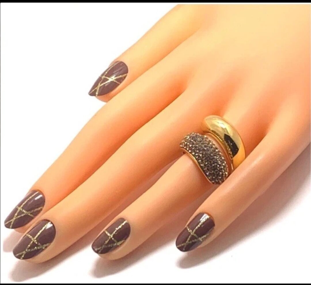 18k Yellow Gold & Jewelry Bronze 3.00ctw Cognac & White Natural Crystal Ring - Image 2