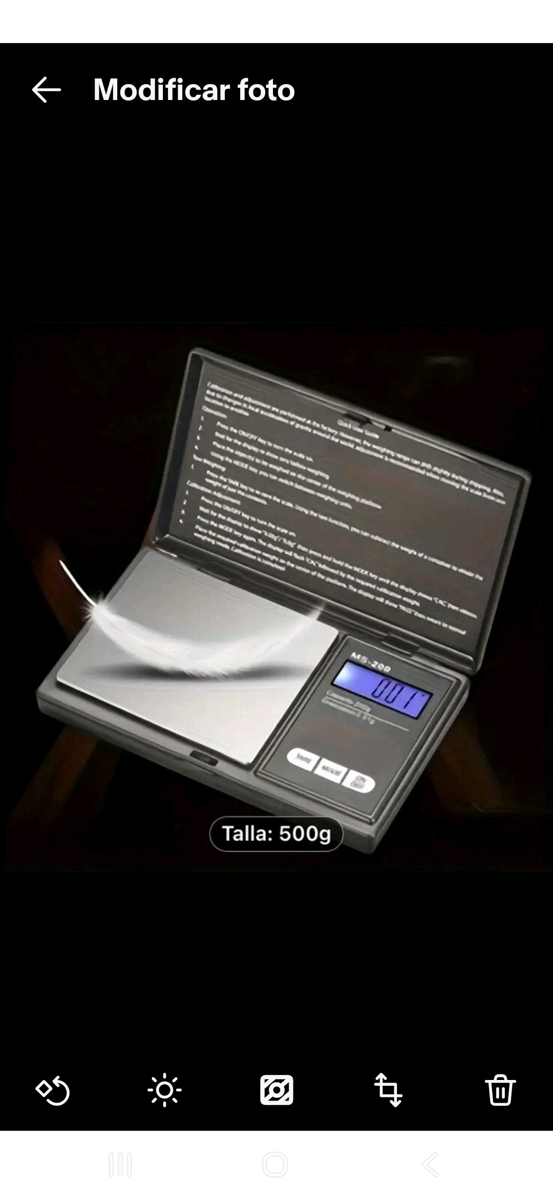 Digital pocket scale for jewelry 500g, y 100g battery operated - Image 6