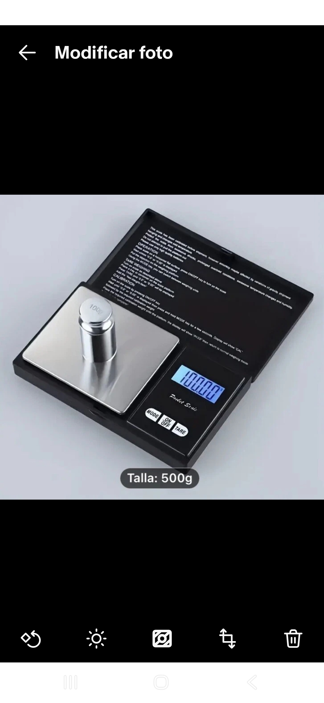 Digital pocket scale for jewelry 500g, y 100g battery operated - Image 7