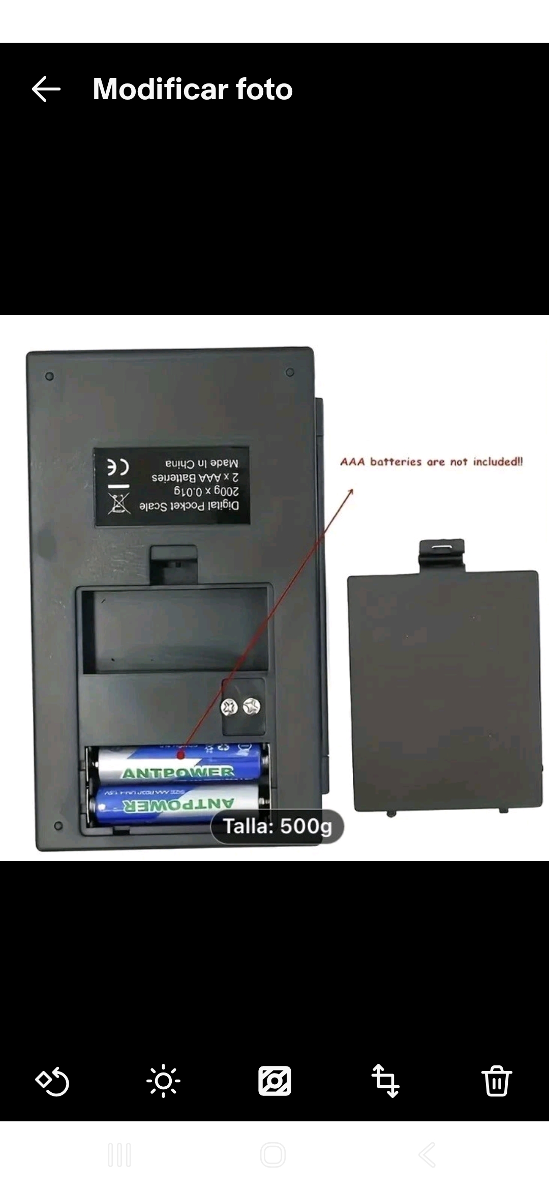 Digital pocket scale for jewelry 500g, y 100g battery operated - Image 11