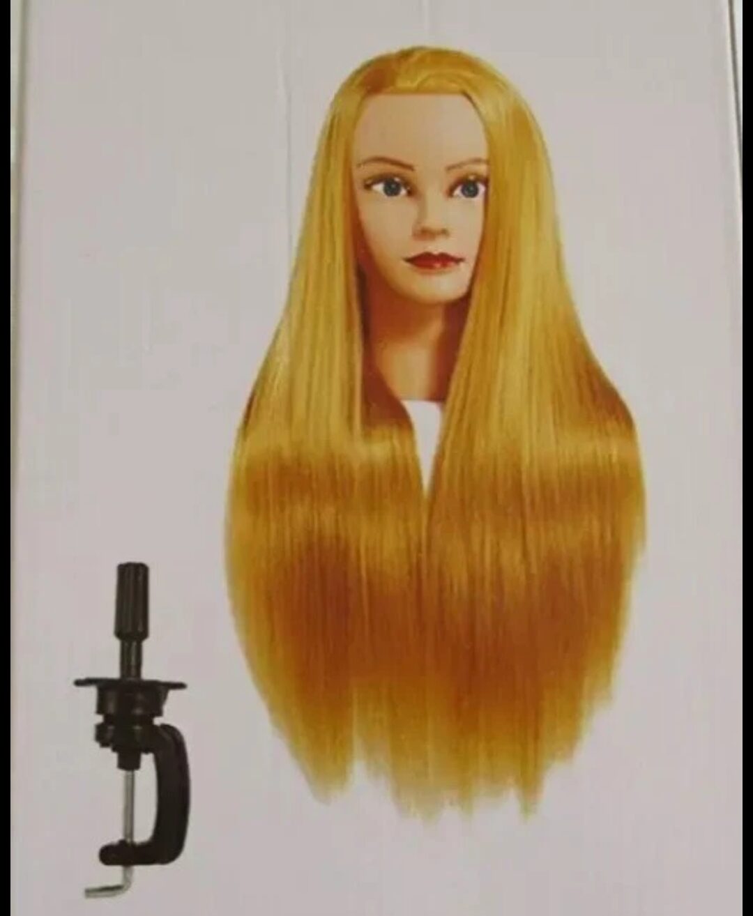 Mannequin head for cosmetology training, hairdressing 26”-28” - Image 2