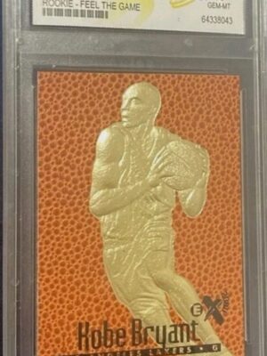 Tarjeta 1996-97 Kobe Bryant Feel The Game NBA SKYBOX EX-2000 ROOKIE ORO 23K gema 10