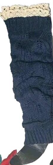 Textured Leg Warmers Ribbed Cable Knit Various Colors One Size - Image 4