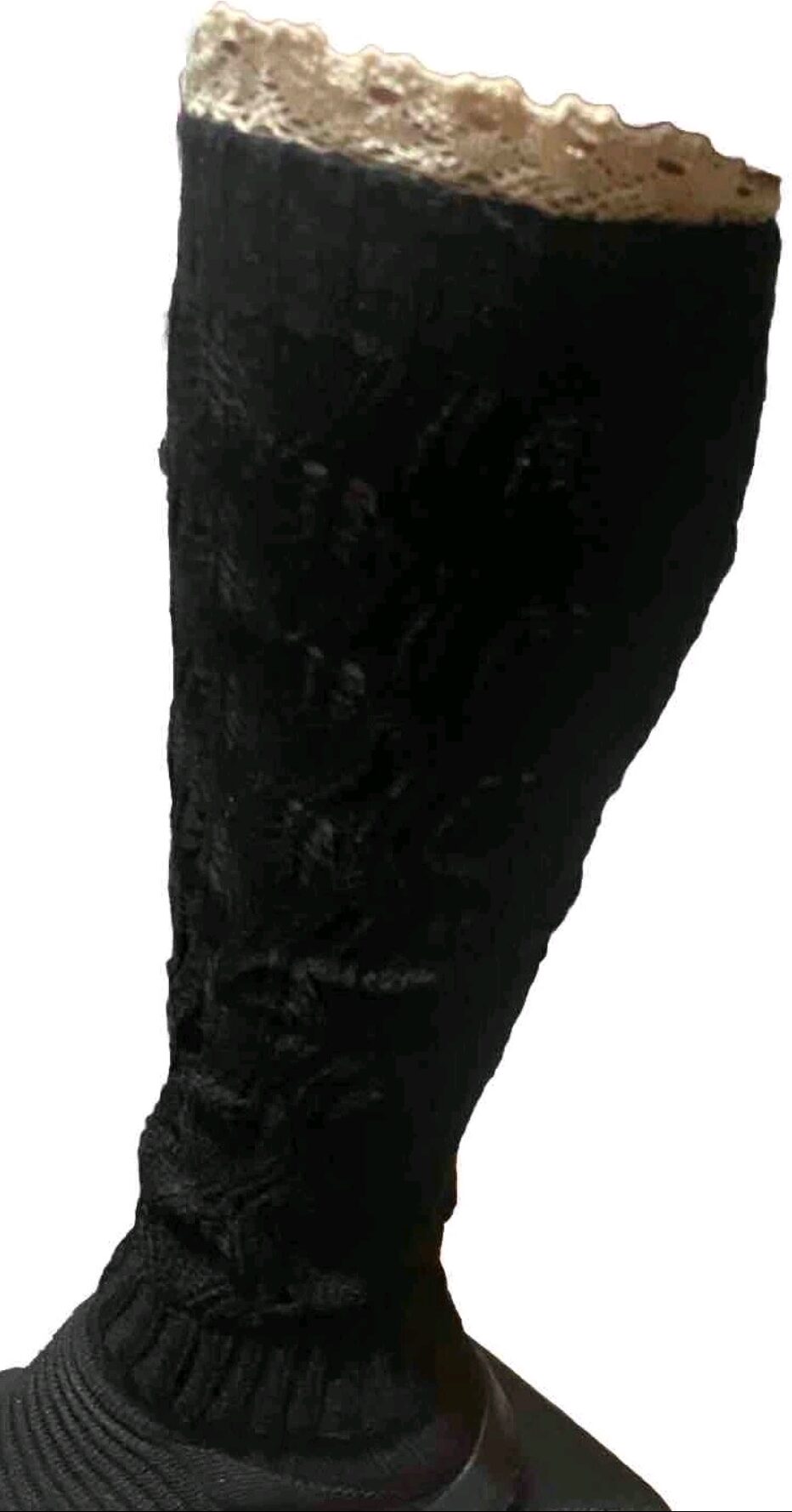 Textured Leg Warmers Ribbed Cable Knit Various Colors One Size - Image 10