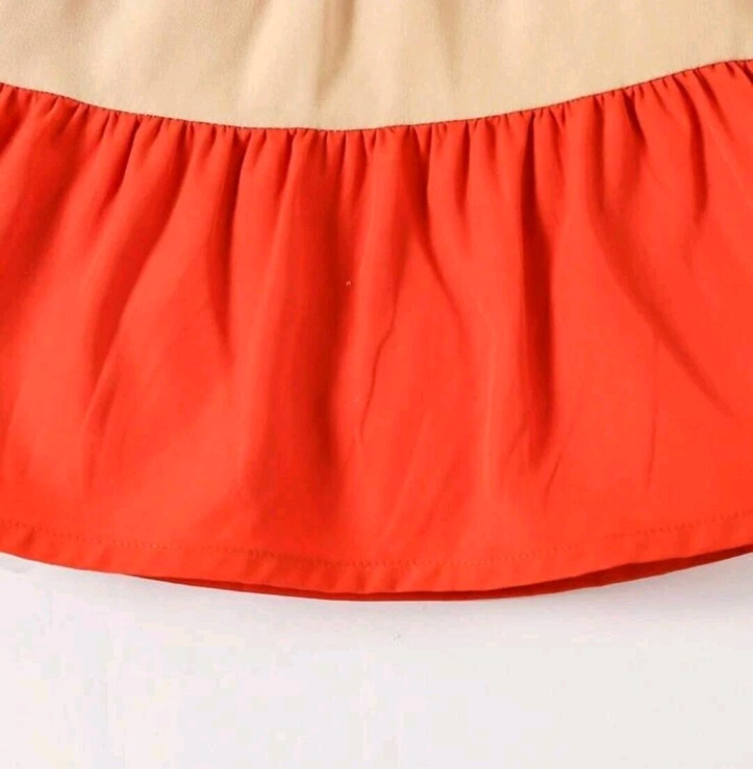 Baby Girl Color Matching Strap Dress with Ruching Perfect for Summer.Size 18-24M - Image 3