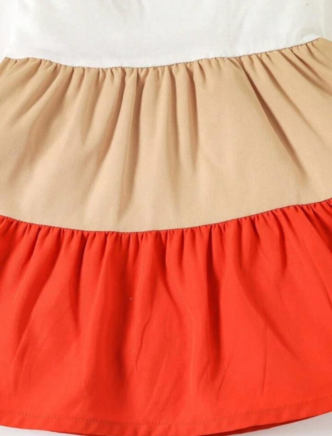 Baby Girl Color Matching Strap Dress with Ruching Perfect for Summer.Size 18-24M - Image 4