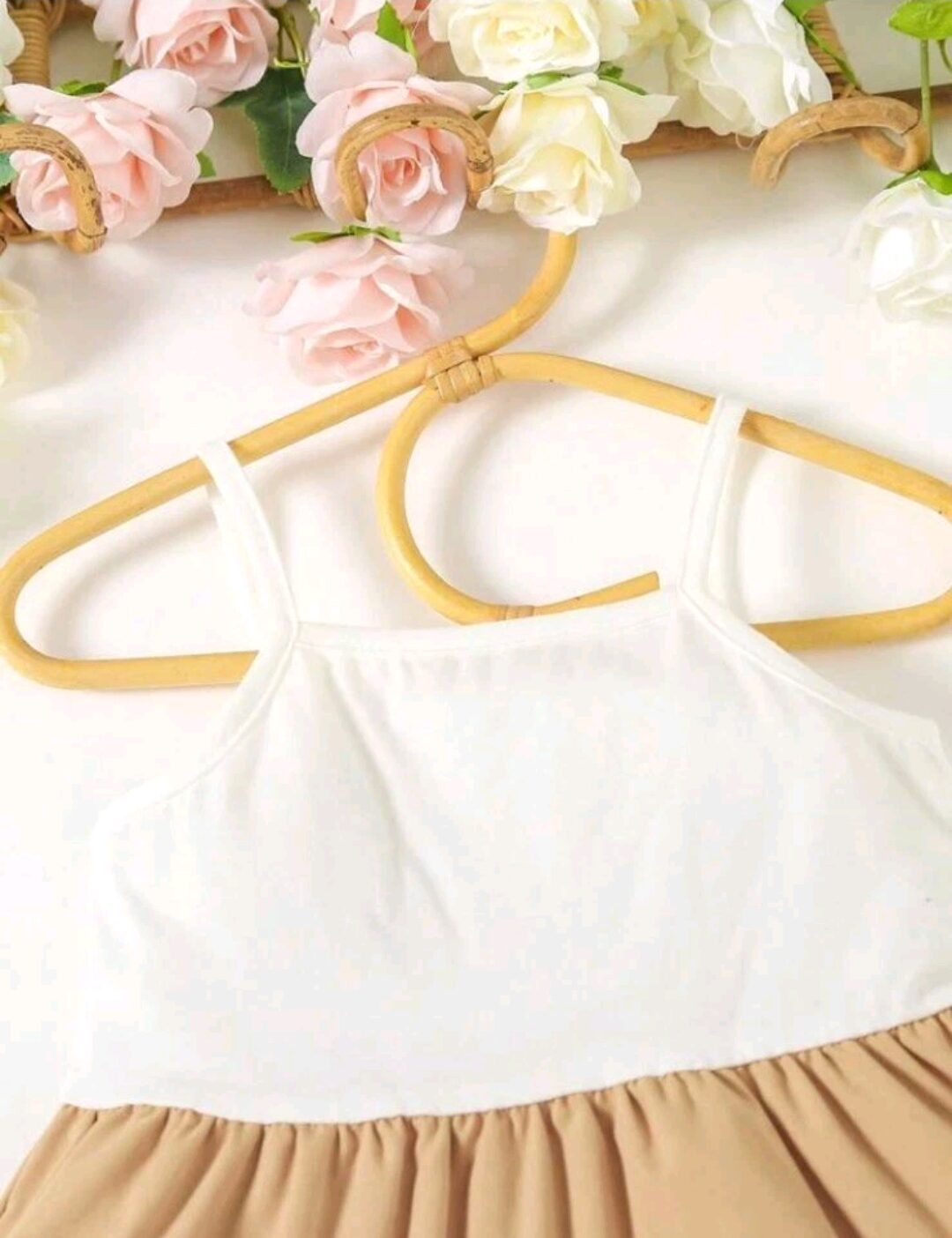 Baby Girl Color Matching Strap Dress with Ruching Perfect for Summer.Size 18-24M - Image 5