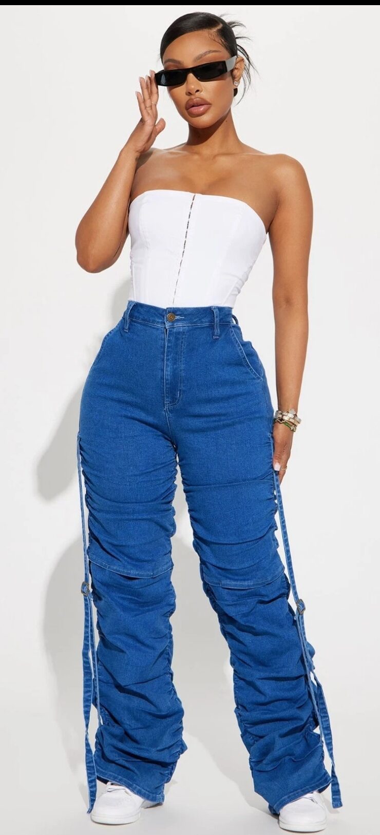 Willow Stacked Stretch Straight Leg Jeans - Dark Wash Women - Image 3