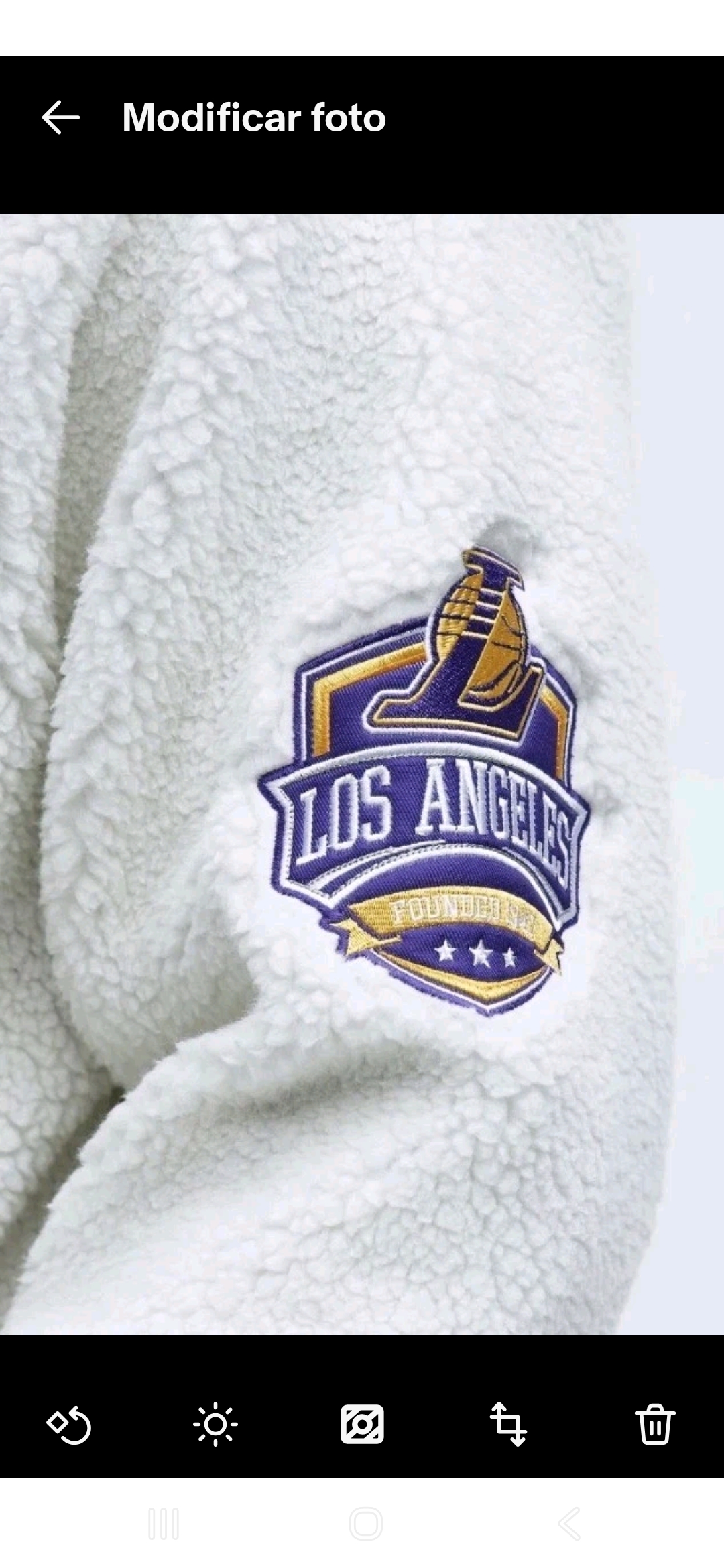 Lakers NBA Sherpa Hooded Sweatshirt, White, Size L - Image 3