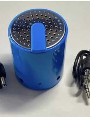Lot 46 Mini Bluetooth speaker turns a cell phone into a portable sound system color blue