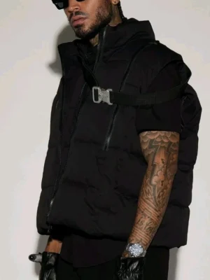 Lucid Zip Up Puffer Vest - Black Size M