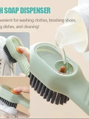 Household Shoe Washing Liquid Brush, Soft Bristles, Clothes Brush, Collar Cleaner, Green