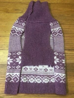 Eddie Bauer Dog Sweater-Lavender/Purple-Size M-Knit