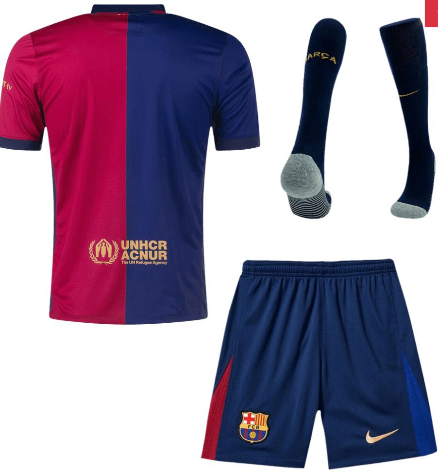 Barcelona Full Set of Soccer team Uniform Home 24-25 Size-L Imported - Image 2