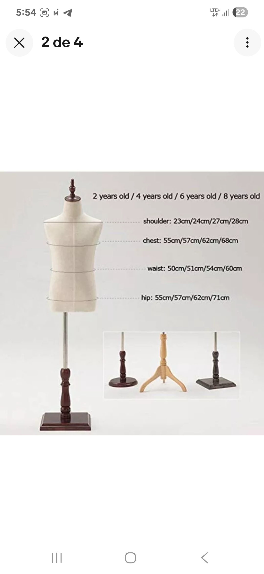 Girls'/boys' mannequins/sewing torsos for fashion stores, wooden base - Image 2