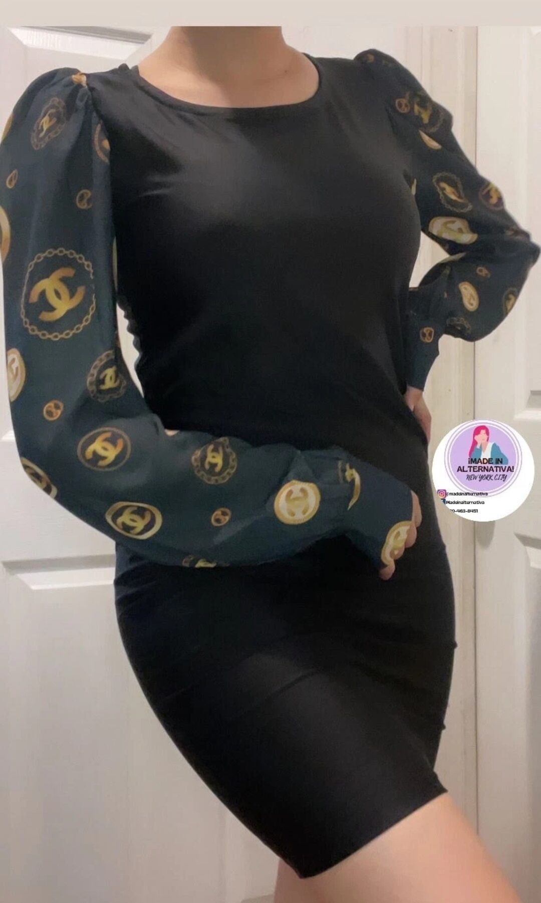 Dress, suplex fabric long sleeve fashion clothing one size