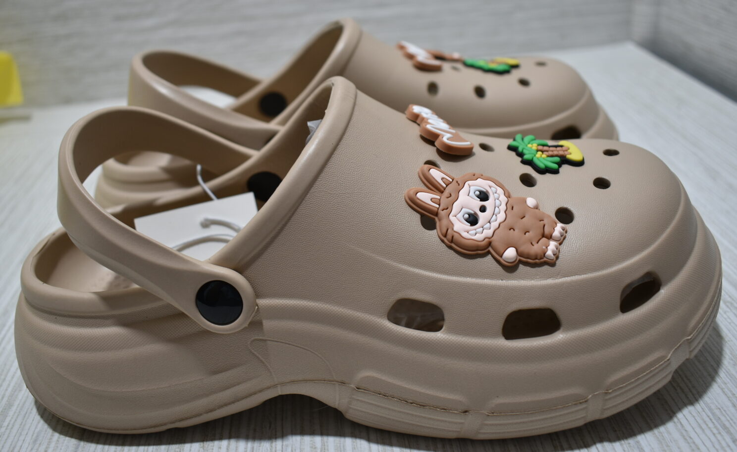 Crocs Classic Platform Women's Clogs - La BUBU, 39/40 Imported Beige - Image 2