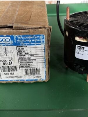 Fasco D1124 Hvac Motor, Open Air-Over, 1/20 Hp, 1,550 Nameplate Rpm, 1 Speed.